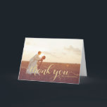 Remerciements Carte de remerciement de mariage en écriture scint<br><div class="desc">Carte de remerciement de mariage en écriture scintillante or faux</div>