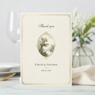 Remerciements Carte de remerciement de mariage en ivoire pastora