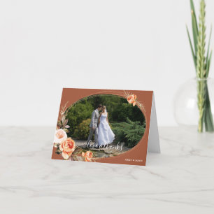 Remerciements Carte de remerciement de mariage en terre cuite Bo
