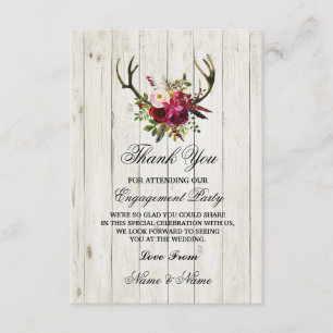 Remerciements Carte de remerciement de mariage Engagement Cerf F