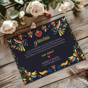 Remerciements Carte de remerciement de mariage espagnol Cinco de