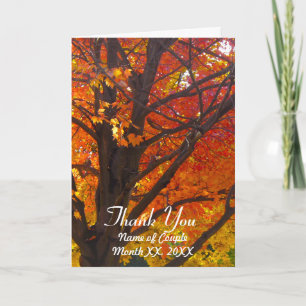 Remerciements Carte de remerciement de mariage Feuilles d'automn