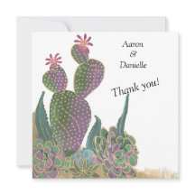Carte de remerciement de mariage Fleur de Cactus d