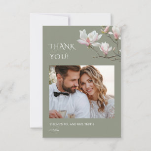 Remerciements Carte de remerciement de mariage Fleurs d'art fin
