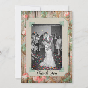 Remerciements Carte de remerciement de mariage Fleurs rustiques