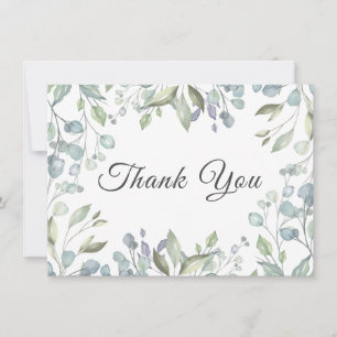 Remerciements Carte de remerciement de mariage floral à feuillag