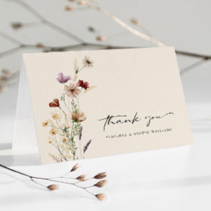 Remerciements Carte de remerciement de mariage Floral Boho