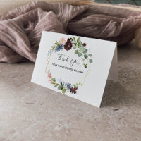 Carte de remerciement de mariage floral Bourgogne