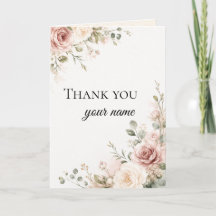 Carte de remerciement de mariage, floral élégant r