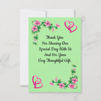 Remerciements Carte de remerciement de mariage floral Express Yo