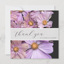 Carte de remerciement de mariage floral lavande