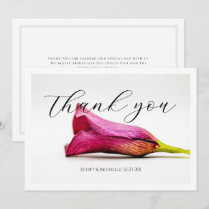 Remerciements Carte de remerciement de mariage floral lys calla