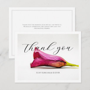 Remerciements Carte de remerciement de mariage floral lys calla