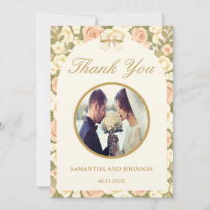 Remerciements Carte de remerciement de mariage Floral Vintage Iv