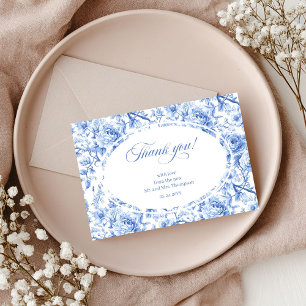 Remerciements Carte de remerciement de mariage florale bleu roya