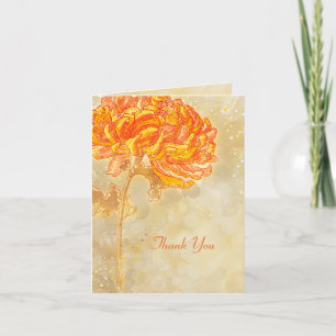 Remerciements Carte de remerciement de mariage florale chrysanth