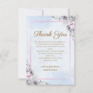 Remerciements Carte de remerciement de mariage florale élégante