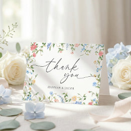Remerciements Carte de remerciement de mariage florale Élégante