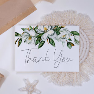 Remerciements Carte de remerciement de mariage florale Magnolia