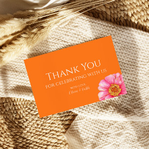 Remerciements Carte de remerciement de mariage florale orange co
