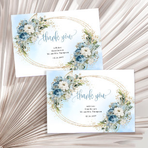 Remerciements Carte de remerciement de mariage florale poussiére