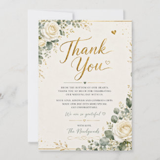 Remerciements Carte de remerciement de mariage florale rose tend