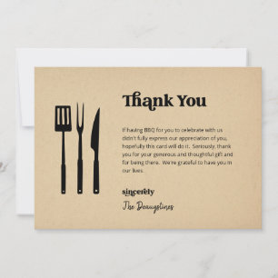 Remerciements Carte de remerciement de mariage Funny Free BBQ