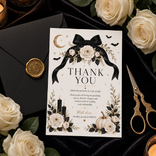 Remerciements Carte de remerciement de mariage gothique noir Til
