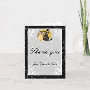 Remerciements Carte de remerciement de mariage Halloween Chat &