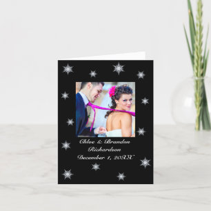 Remerciements Carte de remerciement de mariage hivernal enneigé