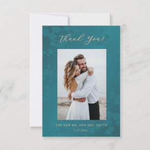 Remerciements Carte de remerciement de mariage Jewel Peacock Ton