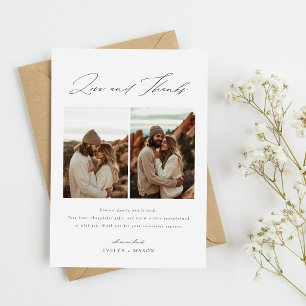 Remerciements Carte de remerciement de mariage Love and Thanks S