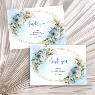 Remerciements Carte de remerciement de mariage Minimal Dusty Blu