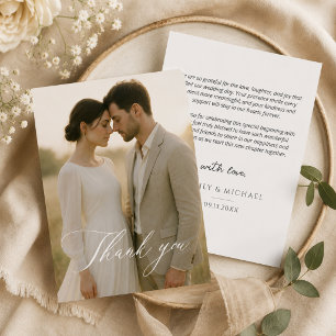 Remerciements Carte de remerciement de mariage minimaliste