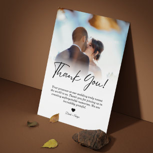 Remerciements Carte de remerciement de mariage minimaliste avec