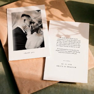 Remerciements Carte de remerciement de mariage minimaliste class