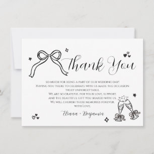 Remerciements Carte de remerciement de mariage minimaliste dessi