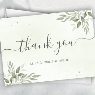 Remerciements Carte de remerciement de mariage Modern Sage Green