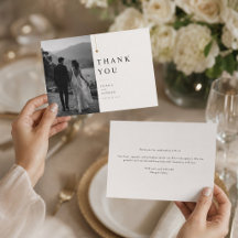 Carte de remerciement de mariage moderne avec phot