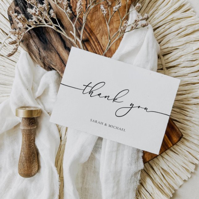 Remerciements Carte de remerciement de mariage moderne minimalis (Créateur téléchargé)