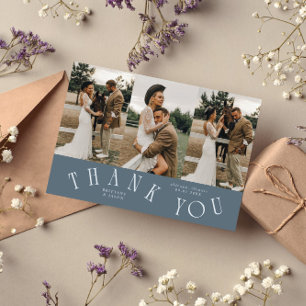 Remerciements Carte de remerciement de mariage multi-photo à typ