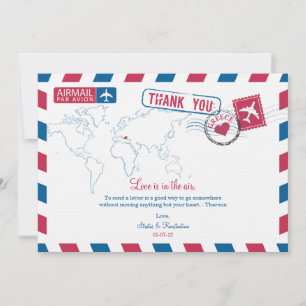 Remerciements Carte de remerciement de mariage par avion Grèce