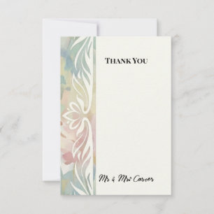 Remerciements Carte de remerciement de mariage Pastel Lotus
