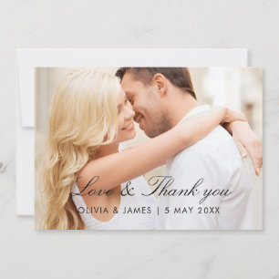 Remerciements Carte de remerciement de mariage personnalisée sim