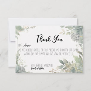 Remerciements Carte de remerciement de mariage personnalisée sim