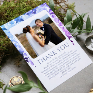 Remerciements Carte de remerciement de mariage photo aquarelle f