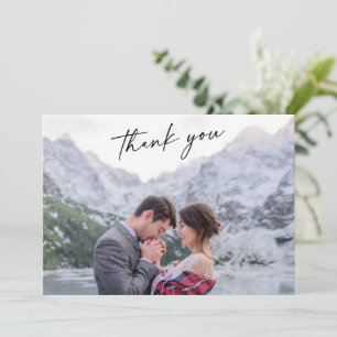 Remerciements Carte de remerciement de mariage photo avec callig