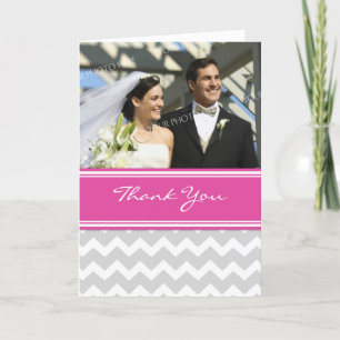 Remerciements Carte de remerciement de mariage photo Chevron gri