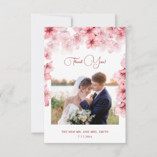 Remerciements Carte de remerciement de mariage photo de fleurs d
