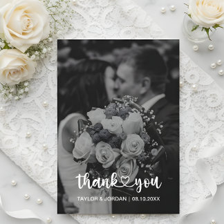 Remerciements Carte de remerciement de mariage photo écriture mo